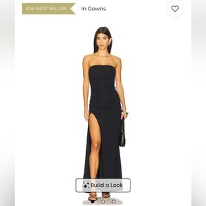 Superdown NWT Marlett Black Strapless Maxi Dress